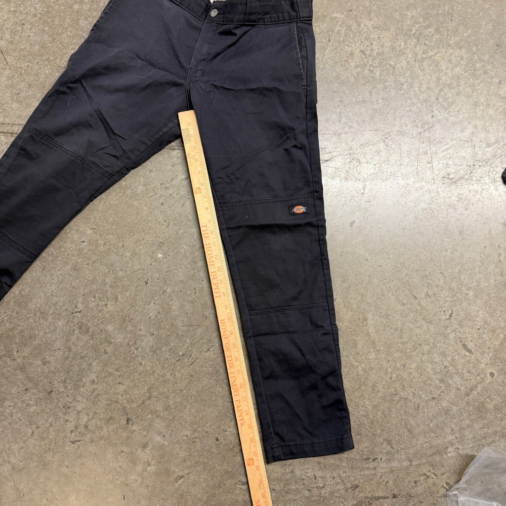 Dickies Mens Skinny Straight Double Knee Work Pants Black WP811 34x30 - Picture 5 of 7